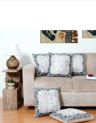 BANAVY Velvet Cushions Cover(40 cm*40 cm, Pack of 5, White)