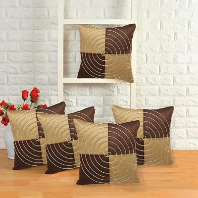 aaradhya Silk Cushions Cover(Pack of 5, 40 cm*40 cm, Brown)