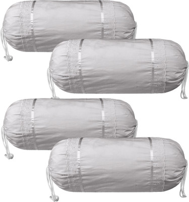 KUBER INDUSTRIES Cotton Bolsters Cover(40 cm*80 cm, Pack of 4, Grey)