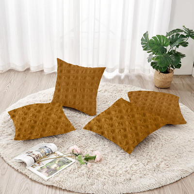 TONY STARK Polyester Cushions & Pillows Cover(40 cm*40 cm, Pack of 4, Beige)