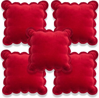 AMITRA Velvet Cushions Cover(Pack of 5, 50 cm*50 cm, Red)