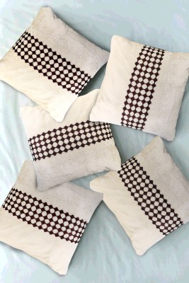 ELEGANT WEAVERS Self Design Cushions & Pillows Cover(Pack of 5, 40 cm*40 cm, Beige)