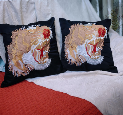 WOJJOY Satin Cushions Cover(16 cm*16 cm, Pack of 2, Black)