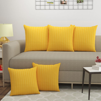 RAEXBE Jacquard Cushions Cover(40.64 cm*40.64 cm, Pack of 5, Yellow)