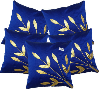 VELORA Polyester Cushions & Pillows Cover(40 cm*40 cm, Pack of 5, Blue)