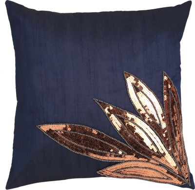 Alina decor Embroidered Cushions & Pillows Cover(Pack of 2, 40 cm*40 cm, Dark Blue)