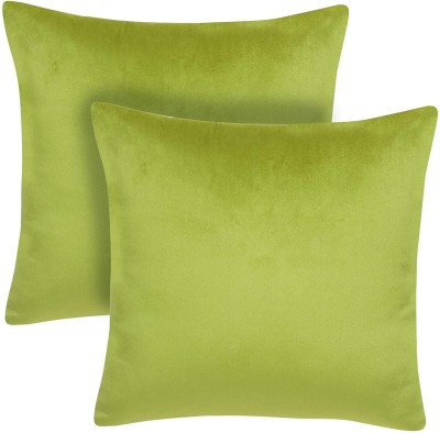 KNOTTING HOME Velvet Cushions & Pillows Cover(Pack of 5, 35 cm*35 cm, Green)