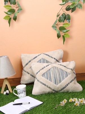 ROMEE Wool Cushions & Pillows Cover(Pack of 2, 30 cm*46 cm, Beige)