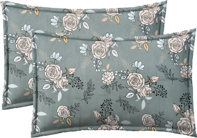 RRC Microfiber Pillows Cover(43 cm*69 cm, Pack of 2, Grey, Pink)