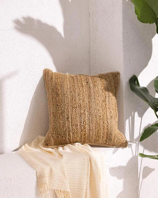 yashree Jute Cushions & Pillows Cover(50 cm*50 cm, Pack of 2, Brown)