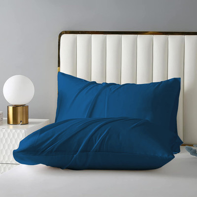 VAS COLLECTIONS Cotton Pillows Cover(45 cm*71 cm, Pack of 2, Dark Blue)