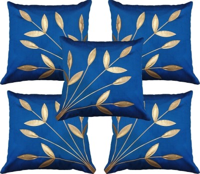 India Furnish Floral Cushions & Pillows Cover(Pack of 5, 40 cm*40 cm, Light Blue)