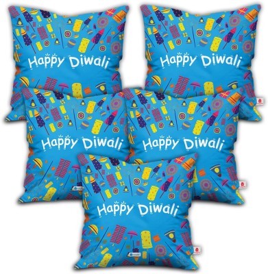 Indigifts Satin Cushions Cover(Pack of 5, 30 cm*30 cm, Blue)