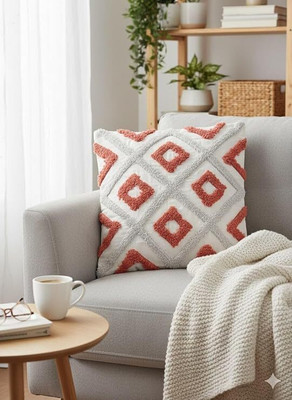 Casanest Wool Cushions Cover(41 cm*41 cm, Pack of 5, Orange)