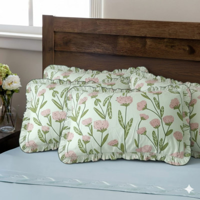 BLUEDOT Cotton Pillows Cover(68 cm*44 cm, Pack of 4, Cream)