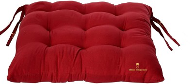 Slatters Be Royal Store Microfibre Solid Chair Pad Pack of 2(Red)