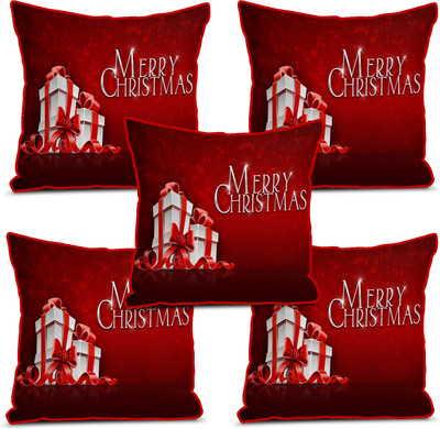 Anil Enterprises Jute Cushions Cover(40 cm*40 cm, Pack of 5, Red)