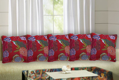 Go Texstylers Cotton Cushions & Pillows Cover(40.64 cm*40.64 cm, Pack of 5, Multicolor)