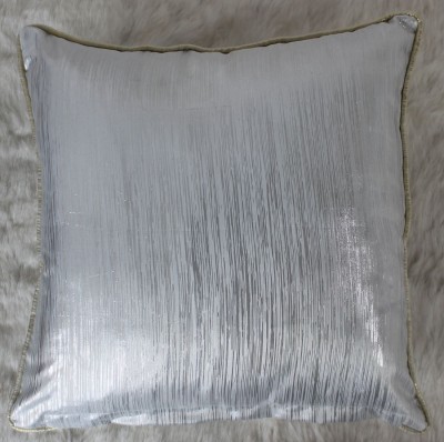 Dekor World Self Design Cushions & Pillows Cover(Pack of 2, 60 cm*60 cm, Silver, Gold)