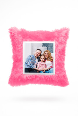 Drippy Prints Fur Cushions & Pillows Cover(38 cm*38 cm, Pink)