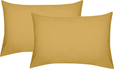 Houseofowlet Cotton Pillows Cover(Pack of 2, 46 cm*68 cm, Gold)