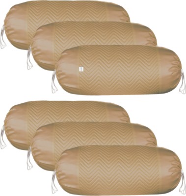 HOMESTIC Polyester Bolsters Cover(Pack of 6, 40 cm*80 cm, Gold)