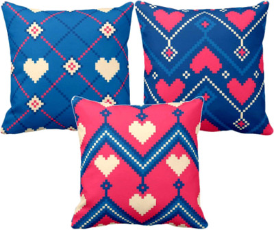 TheYaYaCafe Canvas Cushions Cover(40.64 cm*40.64 cm, Pack of 3, Multicolor)