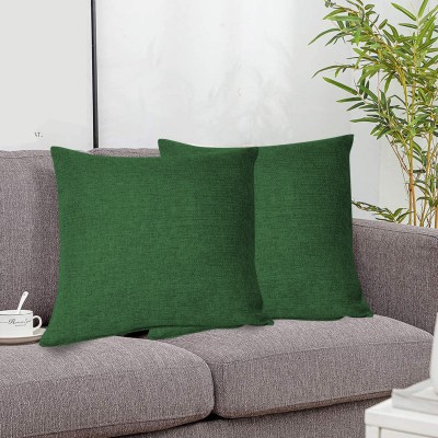 Faburaa Plain Cushions Cover(Pack of 2, 40 cm*40 cm, Green)
