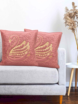 Vinayaka Fab Velvet Cushions Cover(40 cm*40 cm, Pack of 2, Pink)
