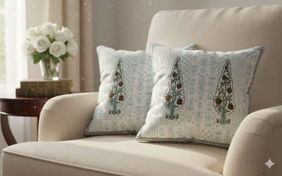 HappyKraft Cotton Cushions Cover(40 cm*40 cm, Pack of 2, Multicolor)