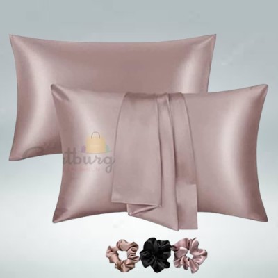 Cartburg Satin Cushions & Pillows Cover(Pack of 2, 18 cm*28 cm, Brown)