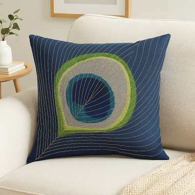 sidrahomestyles Cotton Cushions & Pillows Cover(Pack of 2, 40 cm*40 cm, Dark Blue)