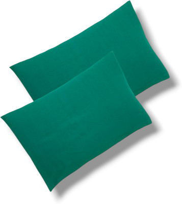 shubhu exports Cotton Pillows Cover(40 cm*60 cm, Pack of 2, Green)
