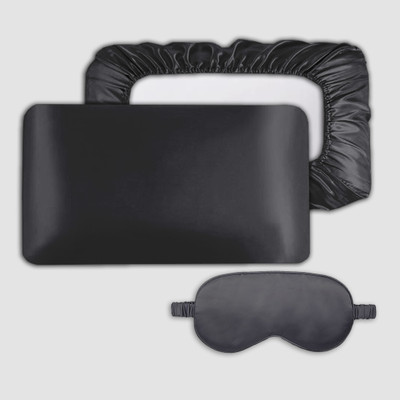 Avirons Silk Pillows Cover(46 cm*72 cm, Pack of 2, Grey)