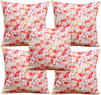 Alina decor Printed Cushions Cover(Pack of 5, 40.64 cm*40.64 cm, Orange, Red, Blue, Multicolor)