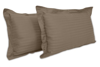 Papaya Striped Pillows Cover(Pack of 2, 43 cm*69 cm, Brown)