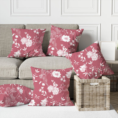 ANVITKA ONLINE HUB Cotton Cushions Cover(Pack of 5, 16 cm*16 cm, Maroon)