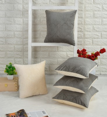 Home Stylish Velvet Cushions Cover(Pack of 5, 60 cm*60 cm, Grey)