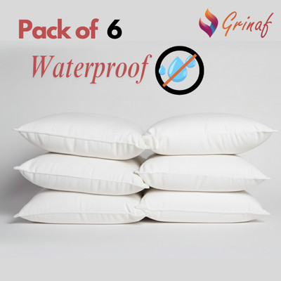 GRINAF Cotton Pillows Cover(46 cm*72 cm, Pack of 6, White)