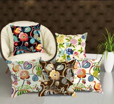 SLAZIE Printed Cushions Cover(Pack of 5, 40 cm*40 cm, Multicolor, Black)