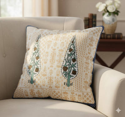 HappyKraft Cotton Cushions Cover(40 cm*40 cm, Multicolor)
