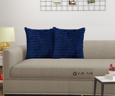 vjk fab Velvet Cushions & Pillows Cover(40 cm*40 cm, Pack of 2, Blue)
