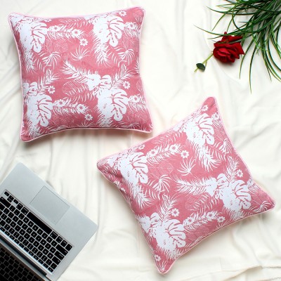 Dekor World Printed Cushions & Pillows Cover(Pack of 2, 50 cm*50 cm, Pink)