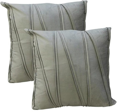A&A Fabrics Polyester, Velvet Cushions & Pillows Cover(40.64 cm*40.64 cm, Pack of 2, Grey)