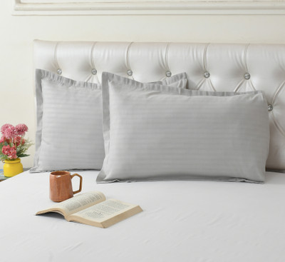 Cotton Bolls Textiles Cotton Pillows Cover(50 cm*70 cm, Pack of 2, Grey)
