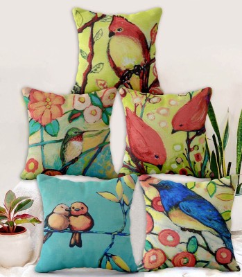 Bluegrass Polycotton Cushions & Pillows Cover(Pack of 5, 40 cm*40 cm, Multicolor)