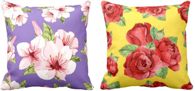 TheYaYaCafe Cotton Cushions Cover(30 cm*30 cm, Pack of 2, Multicolor)