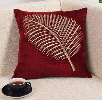 DecoGhar Polyester Cushions & Pillows Cover(45 cm*45 cm, Maroon)