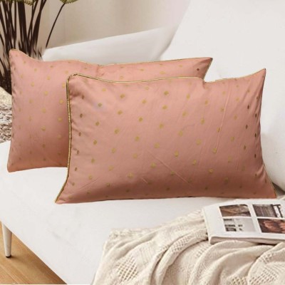 Dekor World Polyester Cushions & Pillows Cover(Pack of 2, 45 cm*70 cm, Peach)