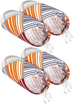 Rabhnoor Striped Bolsters Cover(Pack of 4, 82 cm*40 cm, Multicolor)